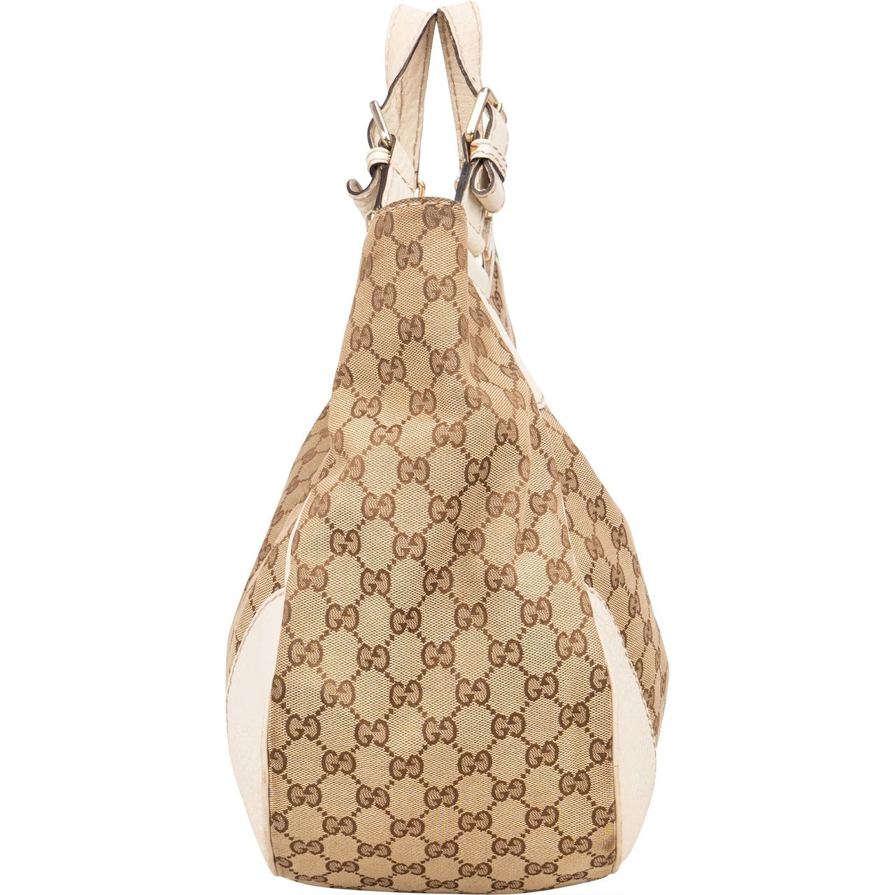 Gucci Gucci Monogram GG Canvas Charlotte Hobo Shoulder Bag Beige