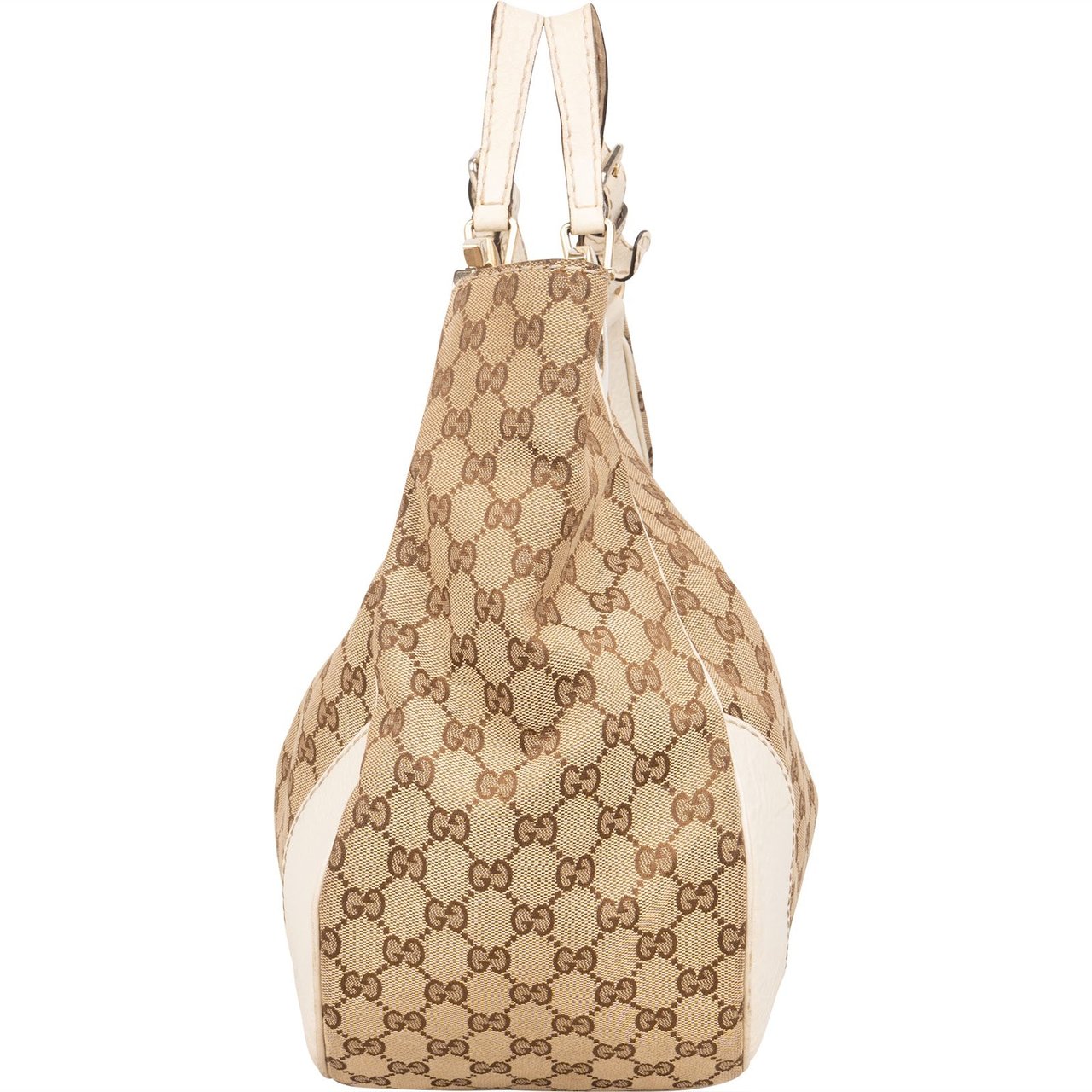 Gucci Gucci Monogram GG Canvas Charlotte Hobo Shoulder Bag Beige