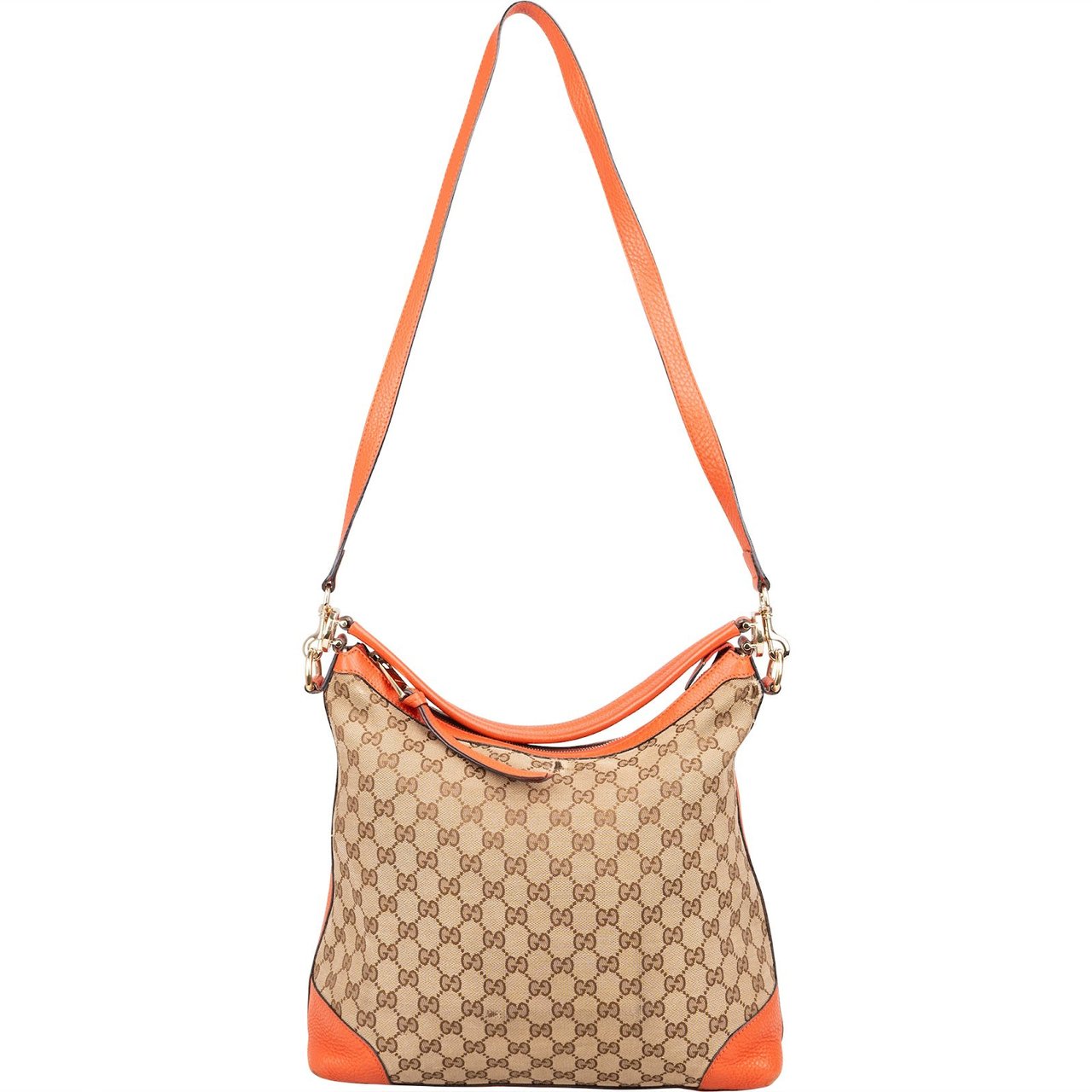 Gucci Gucci Monogram GG Bree Hobo Shoulder Bag Bruin