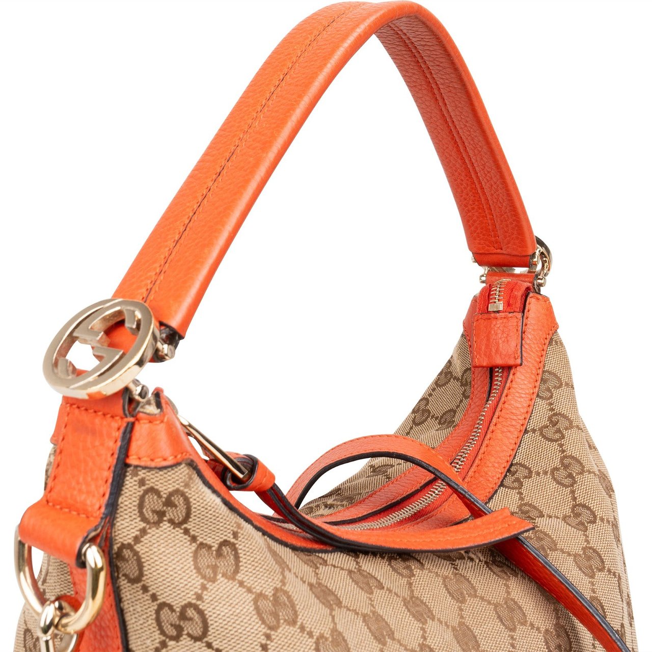 Gucci Gucci Monogram GG Bree Hobo Shoulder Bag Bruin