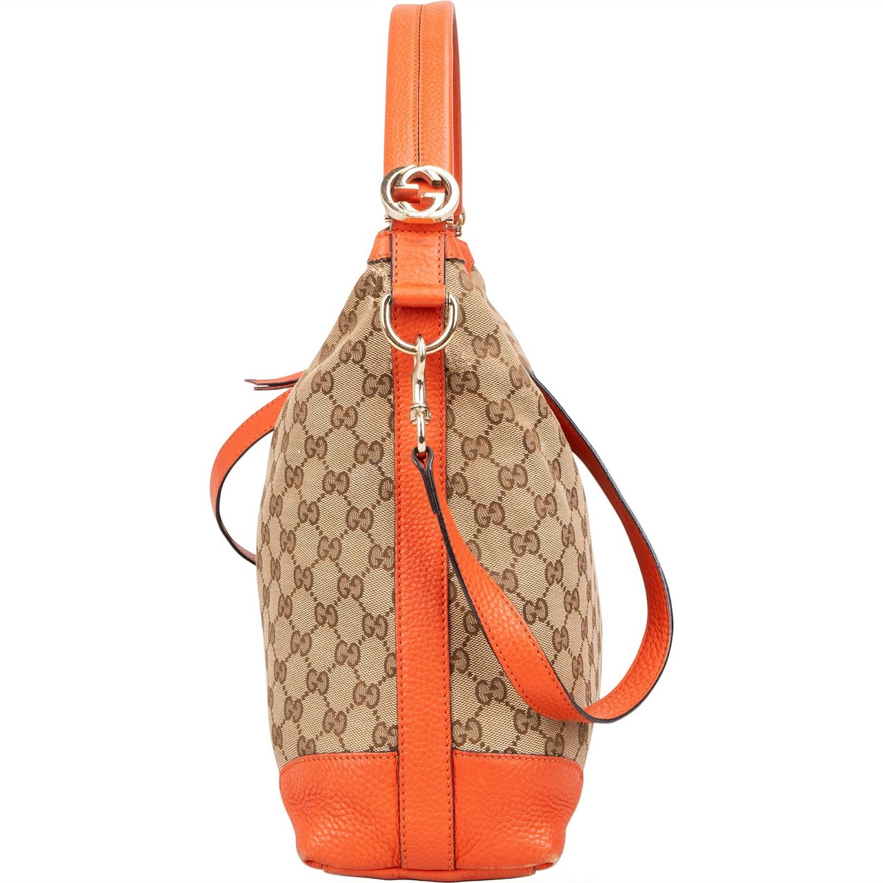 Gucci Gucci Monogram GG Bree Hobo Shoulder Bag Bruin