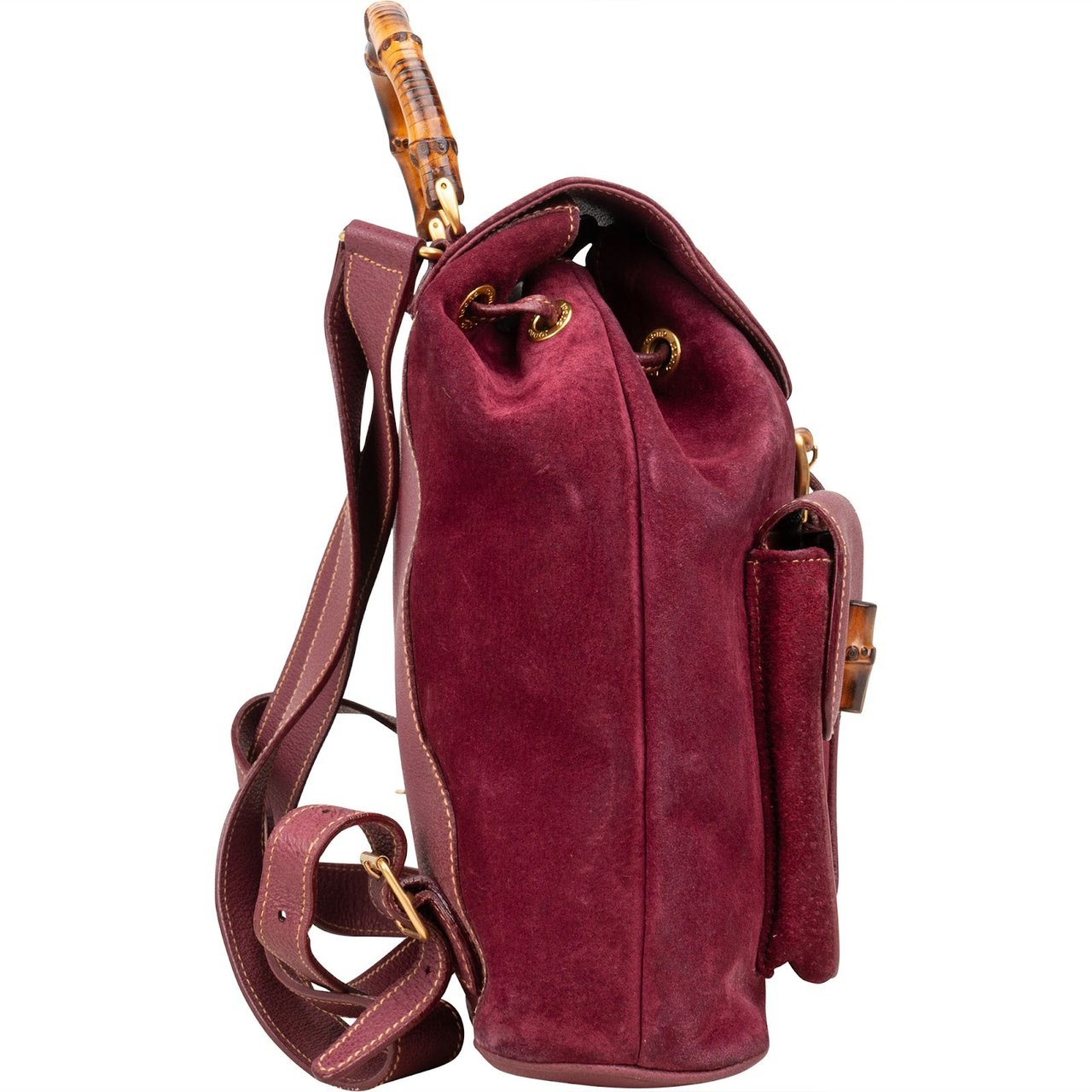 Gucci Gucci Suede Bamboo Backpack Divers