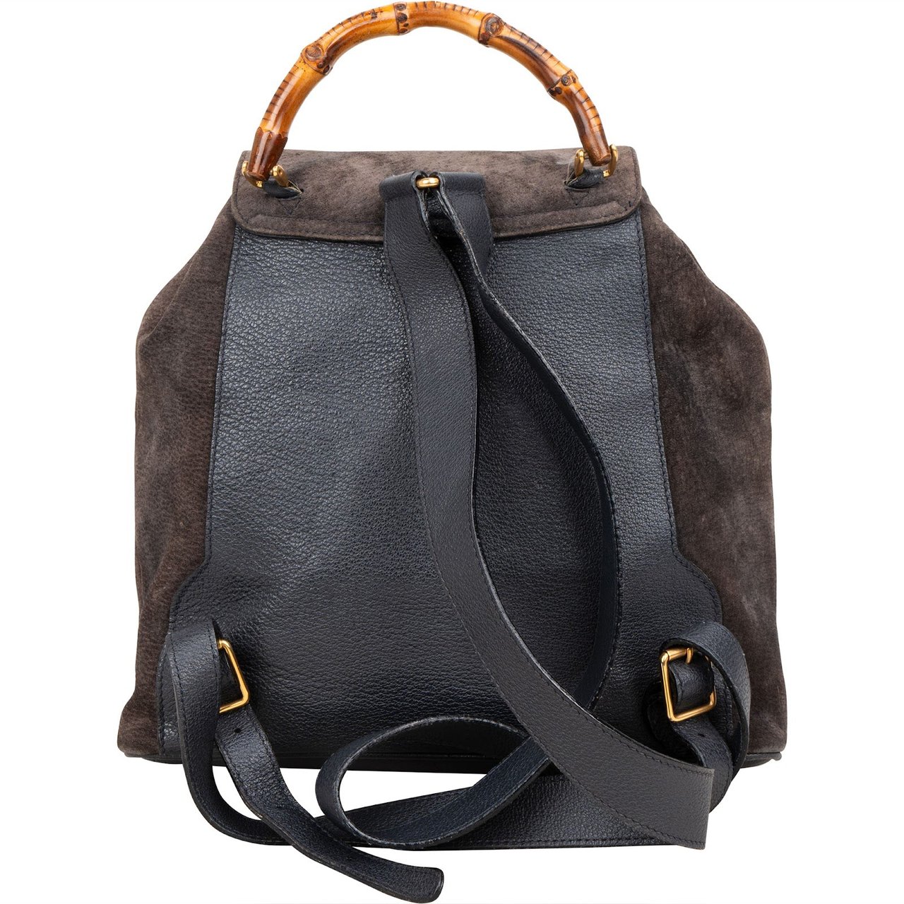 Gucci Gucci Suede Bamboo Backpack Bruin