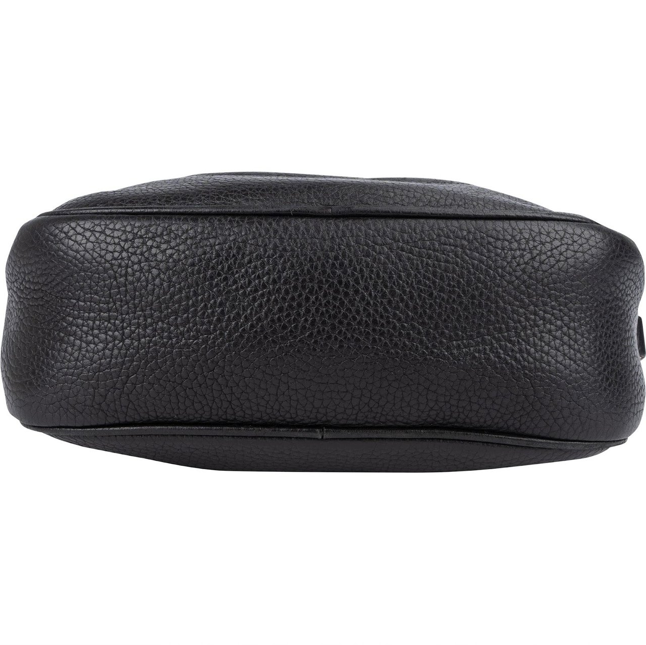 Gucci Gucci Black Leather Soho GG Crossbody Bag Zwart