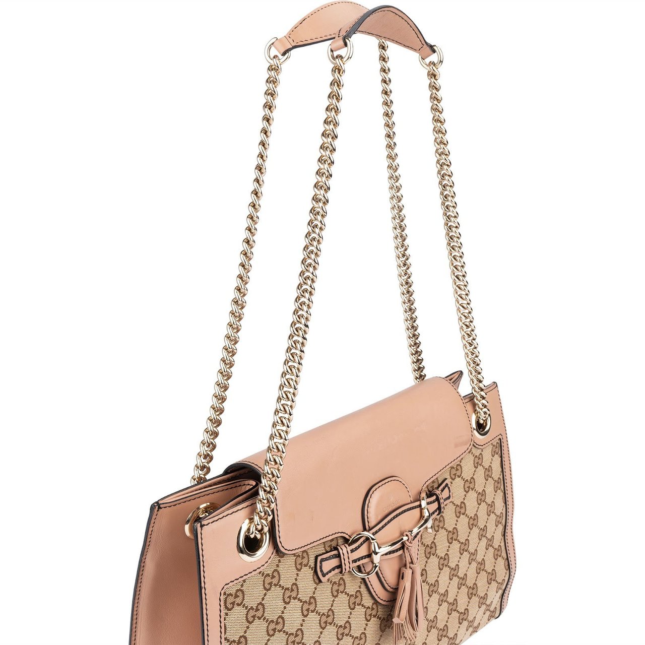Gucci Gucci Monogram GG Emily Chain Shoulder Crossbody Bag Beige