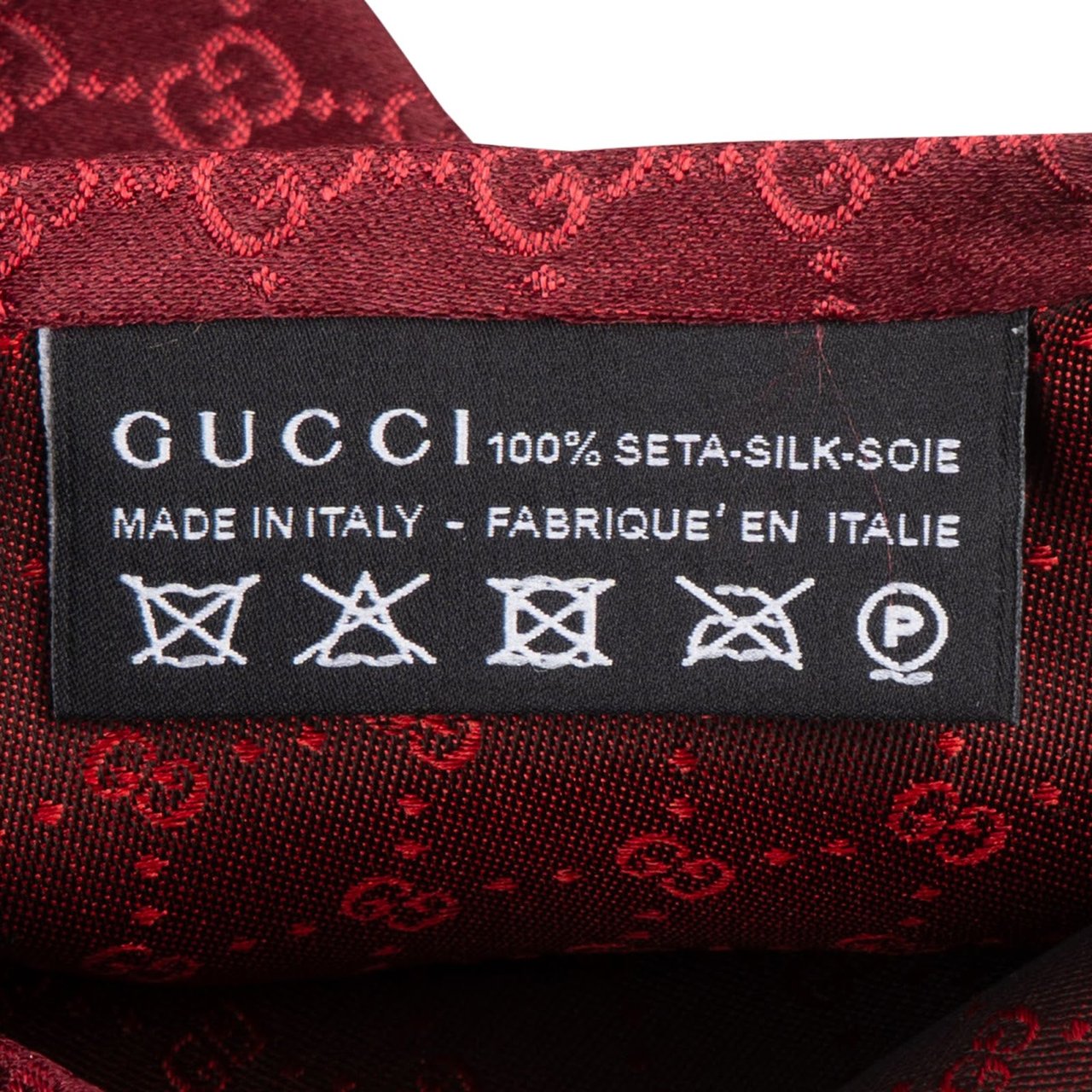 Gucci Gucci Monogram GG Silk Web Detail Tie Krawatte Maroon