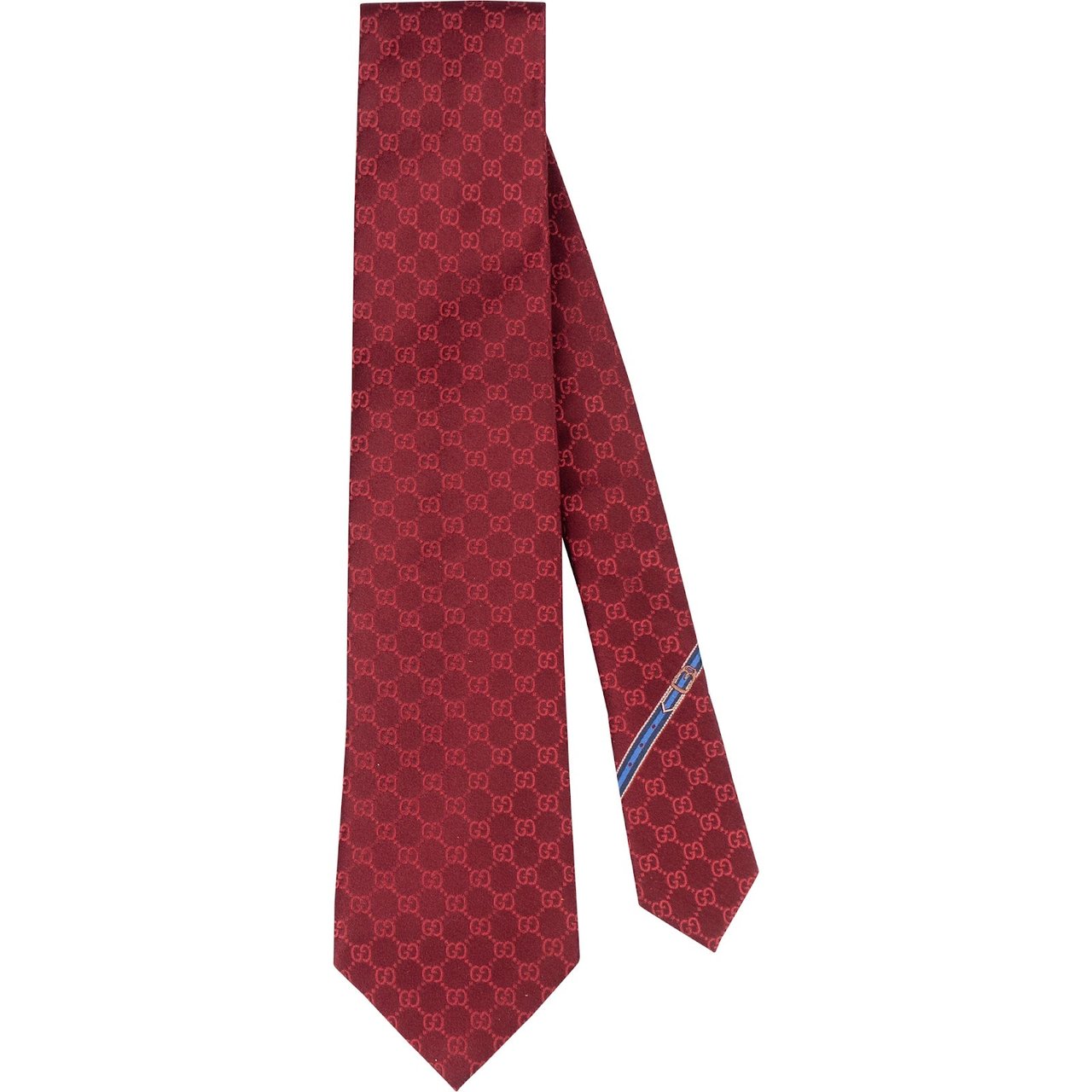 Gucci Gucci Monogram GG Silk Web Detail Tie Krawatte Maroon