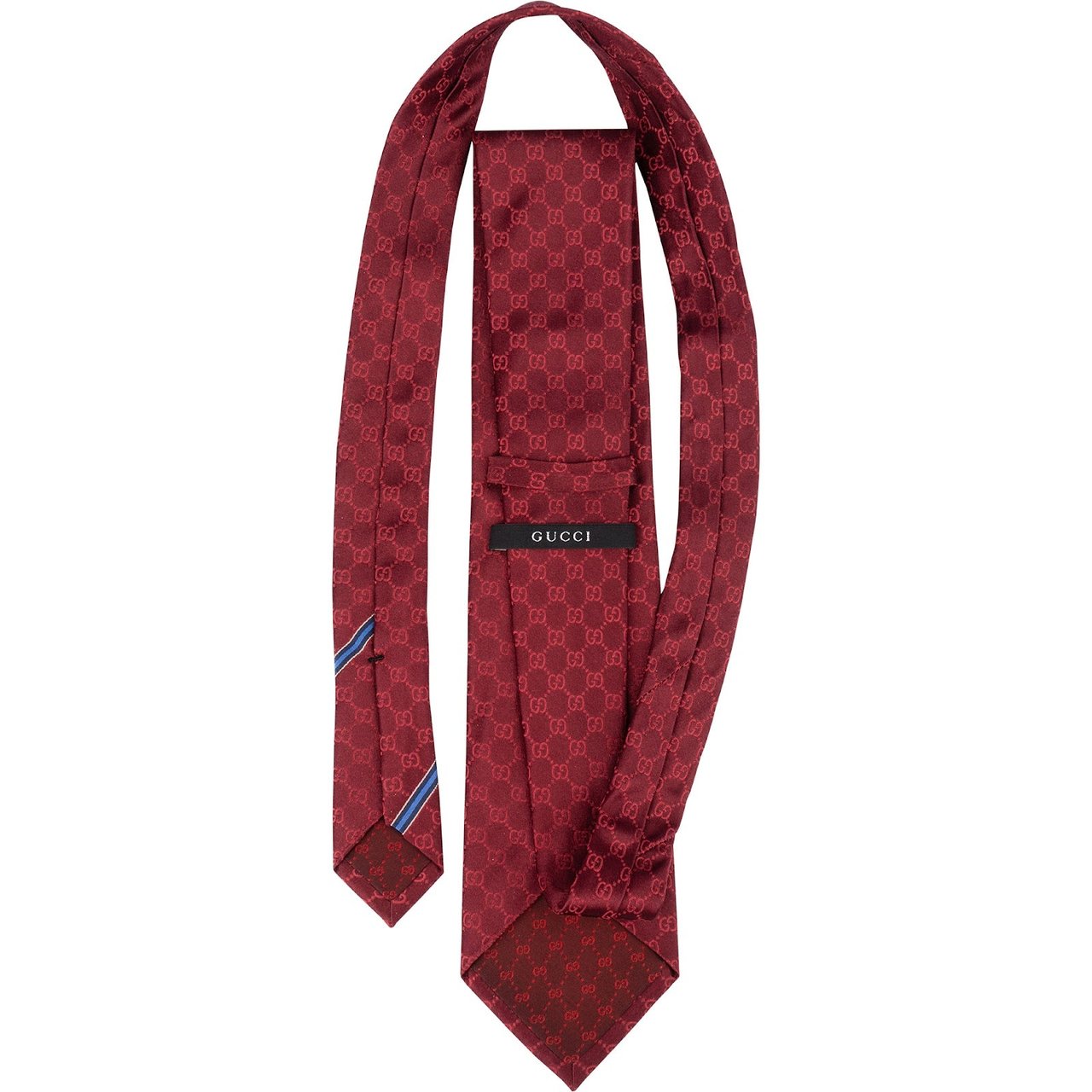 Gucci Gucci Monogram GG Silk Web Detail Tie Krawatte Maroon