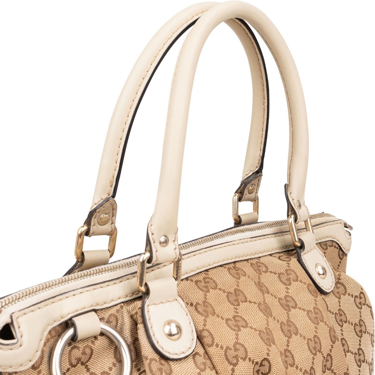 Gucci Gucci Monogram GG Sukey Handbag Beige