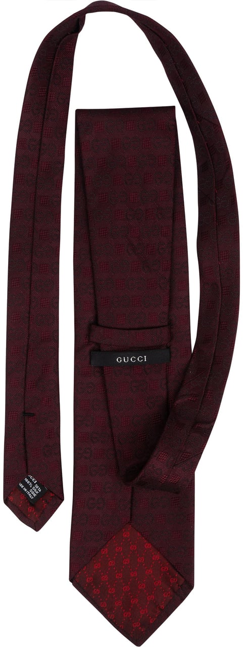 Gucci Gucci GG Monogram Silk Tie Krawatte Rood