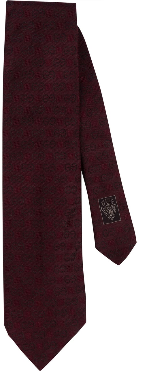 Gucci Gucci GG Monogram Silk Tie Krawatte Rood