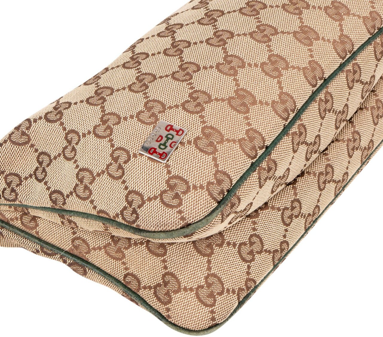 Gucci Gucci Monogram GG Web Sherry Line Handbag Beige