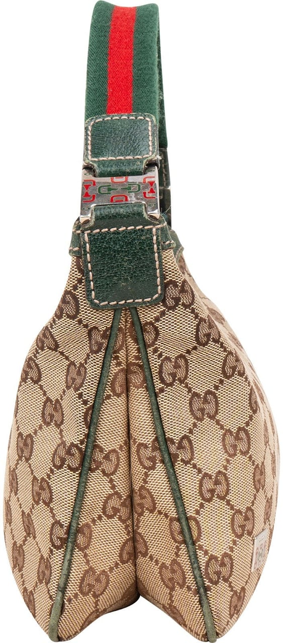 Gucci Gucci Monogram GG Web Sherry Line Handbag Beige