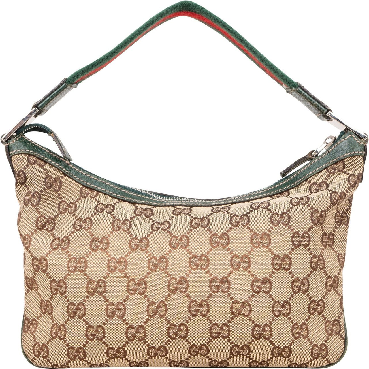 Gucci Gucci Monogram GG Web Sherry Line Handbag Beige