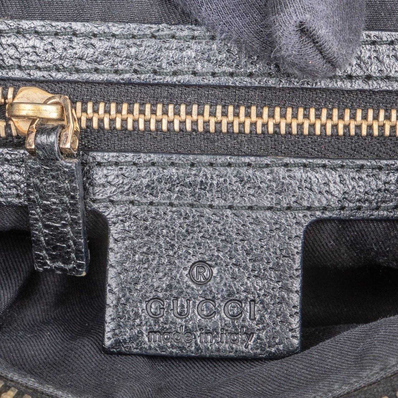 Gucci Gucci Black Monogram  GG  Bamboo Studded Hobo Handbag Zwart