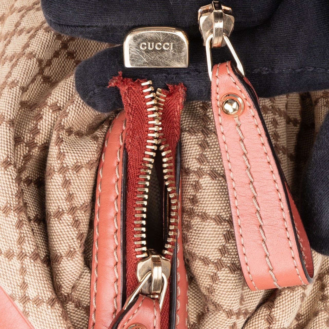 Gucci Gucci Diamante Monogram Sukey Handbag Beige