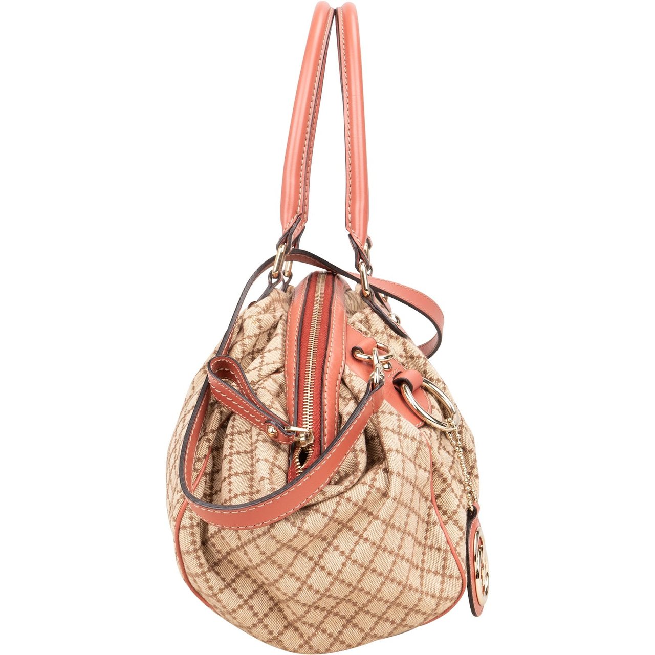 Gucci Gucci Diamante Monogram Sukey Handbag Beige