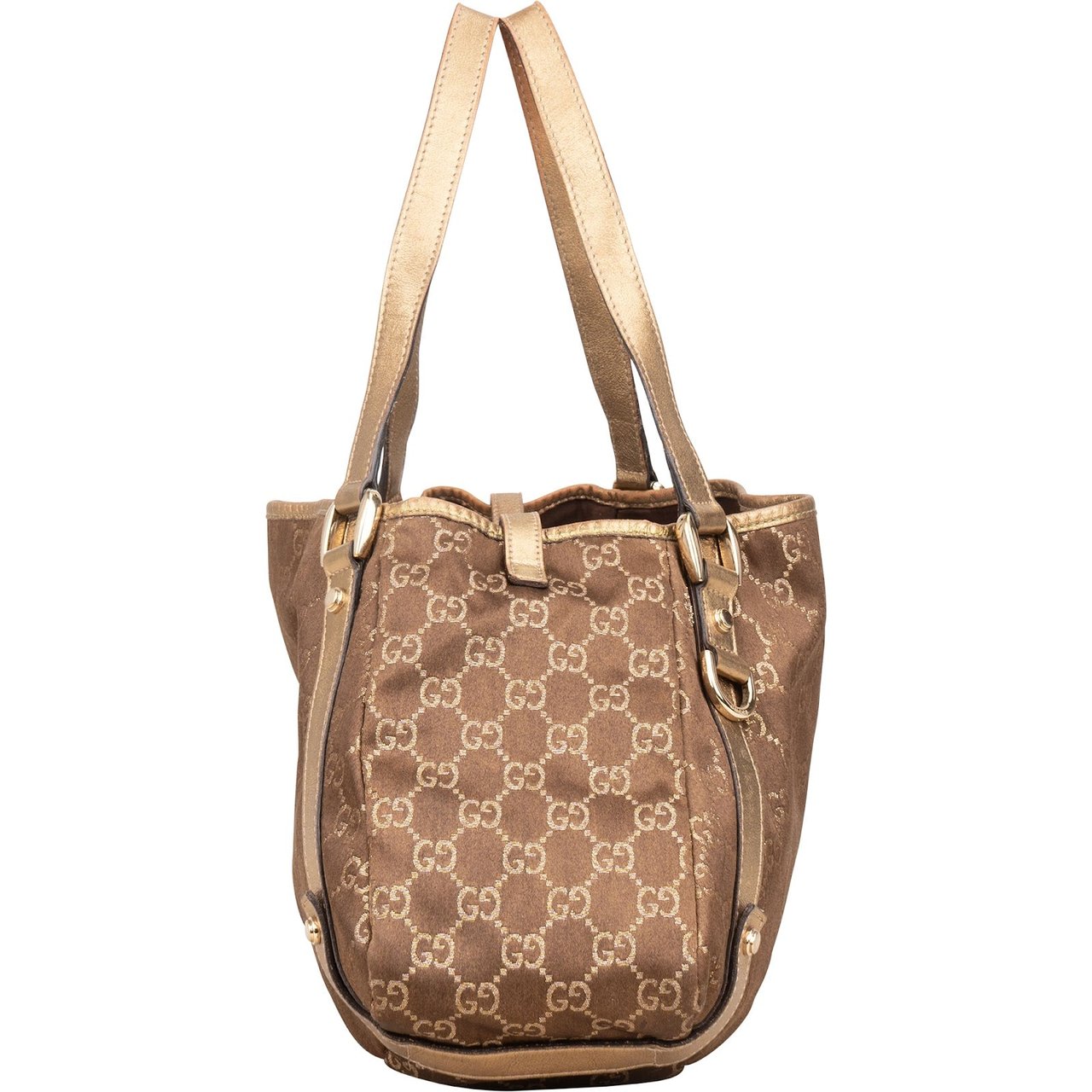 Gucci Gucci Monogram GG Metallic Abbey Hobo Shoulder Bag Bruin
