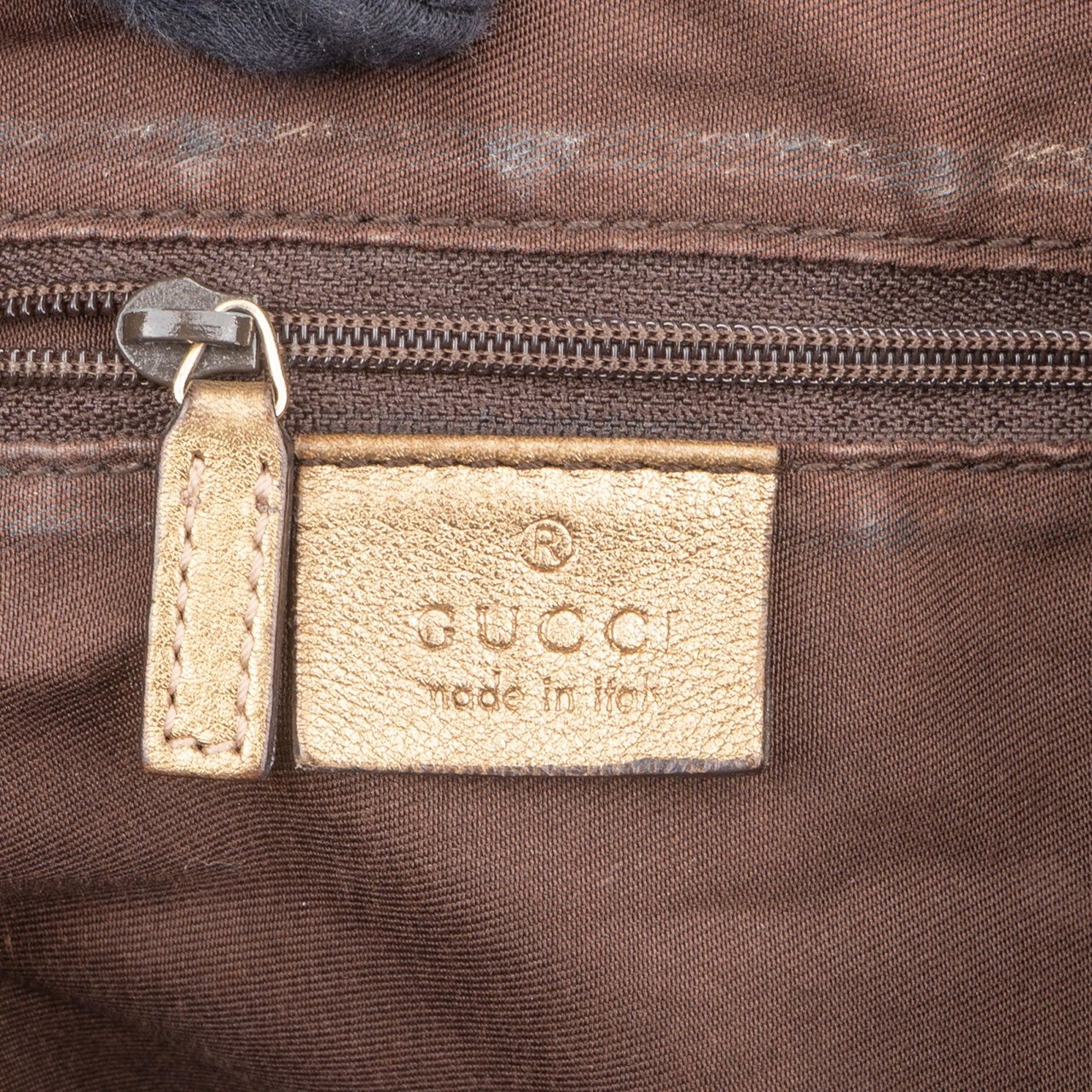 Gucci Gucci Monogram GG Metallic Abbey Hobo Shoulder Bag Bruin