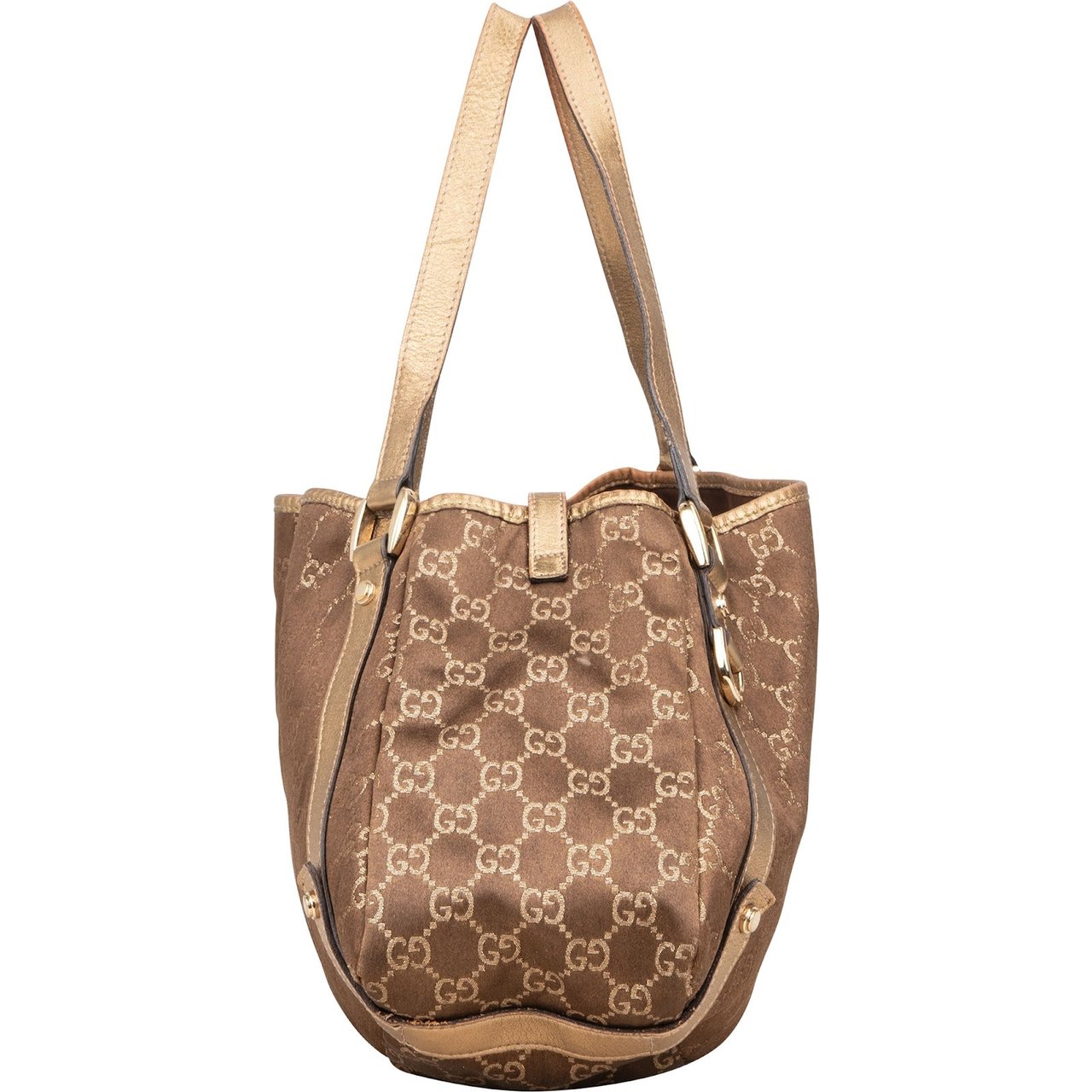 Gucci Gucci Monogram GG Metallic Abbey Hobo Shoulder Bag Bruin