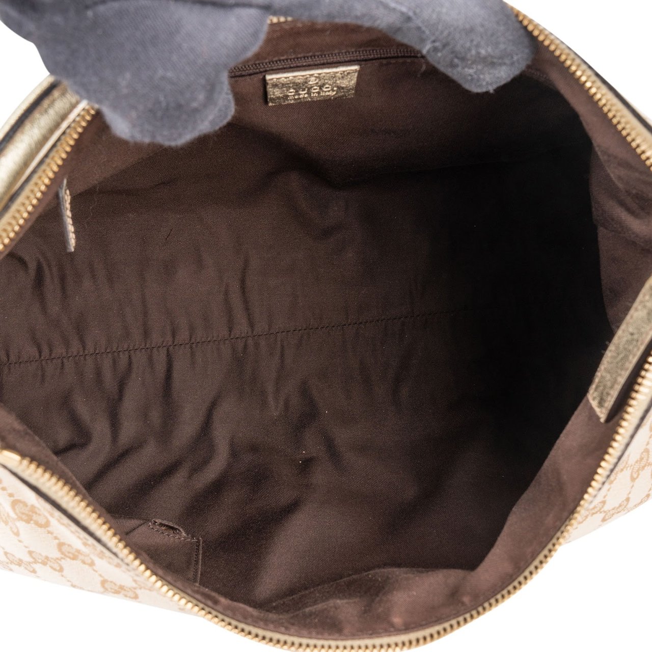 Gucci Gucci Monogram GG Canvas Abbey Shoulder Bag Beige