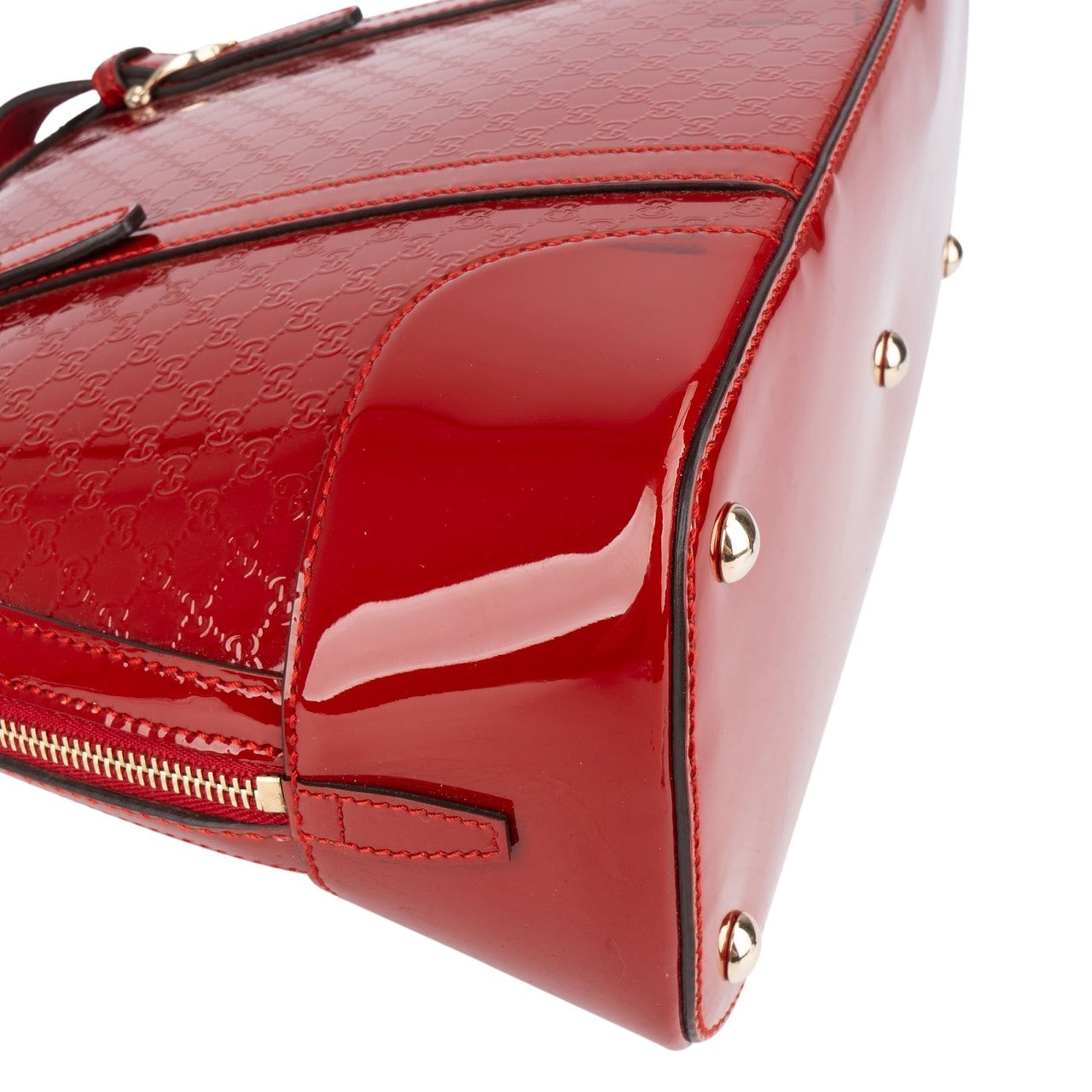Gucci Gucci Red Microguccissima Patent Leather Dome Handbag Rood
