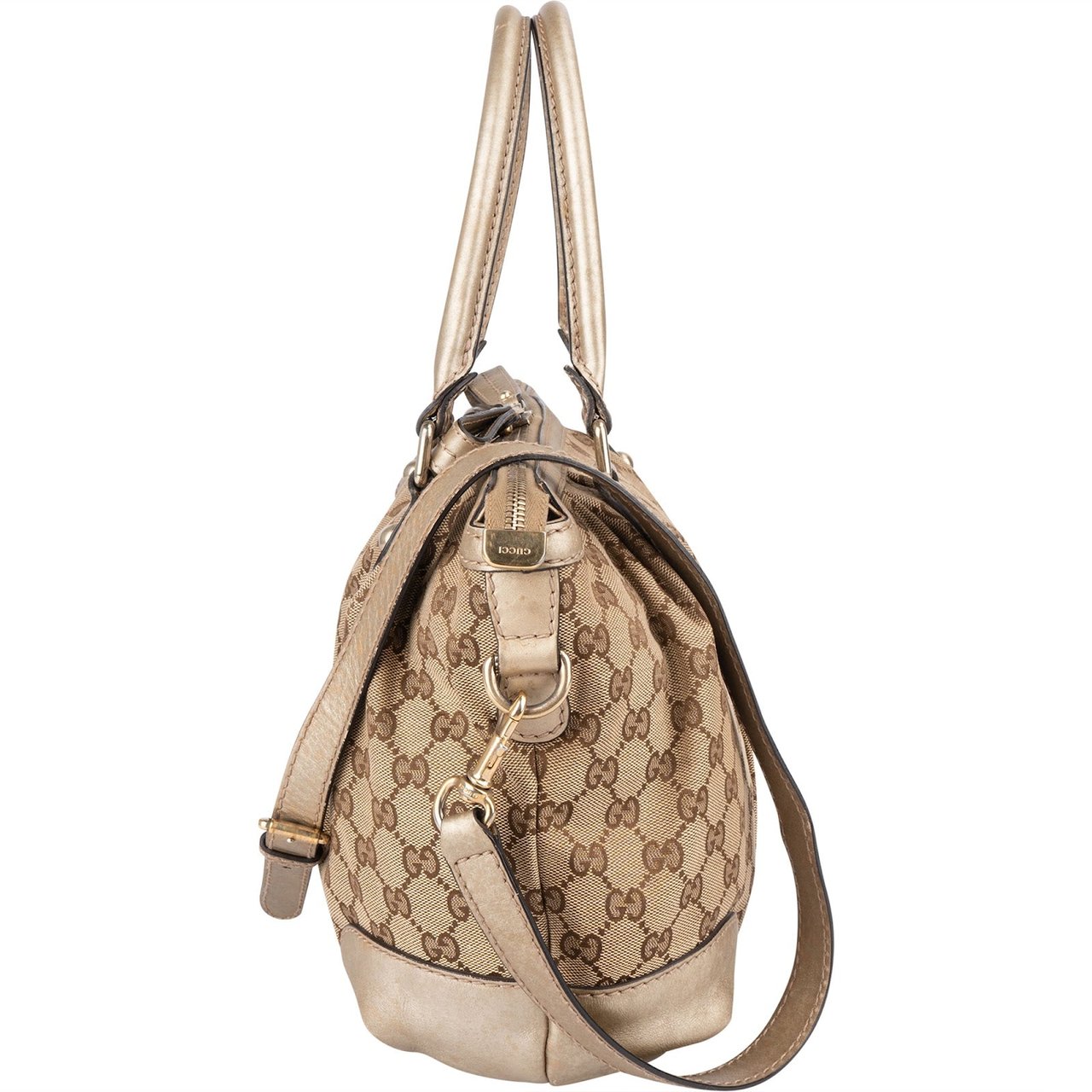 Gucci Gucci Monogram GG Sukey Handbag Bruin
