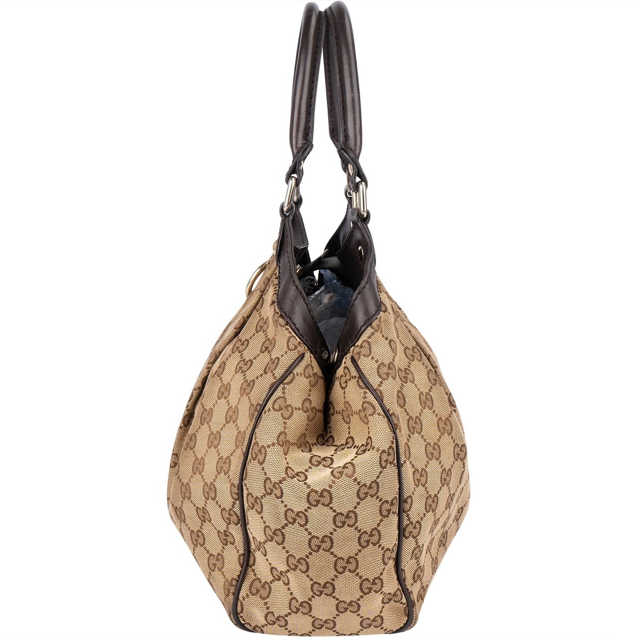 Gucci Gucci Monogram GG Sukey Handbag Bruin