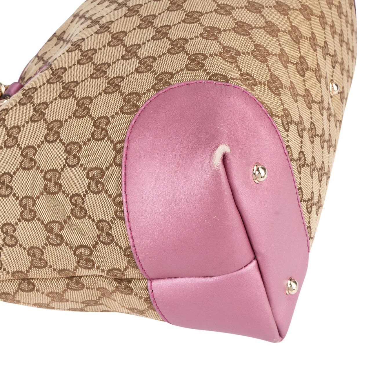 Gucci Gucci Monogram GG Heart Bit Tote Handbag Bruin