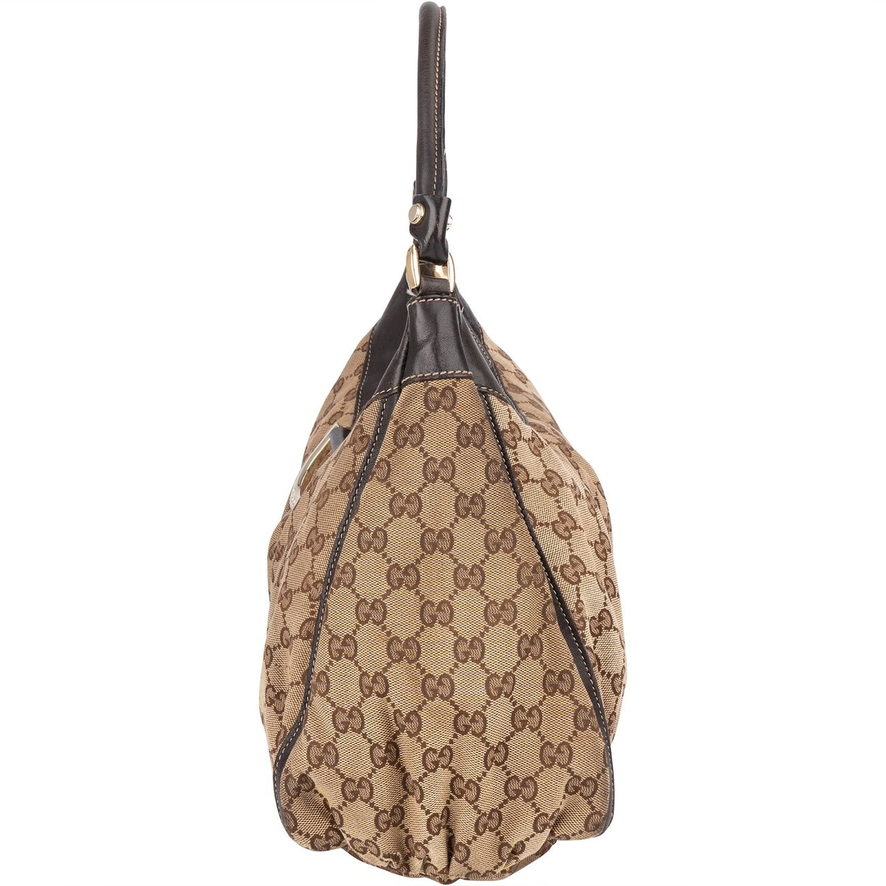 Gucci Gucci Monogram Abbey D-Ring Hobo Shoulder Bag Bruin