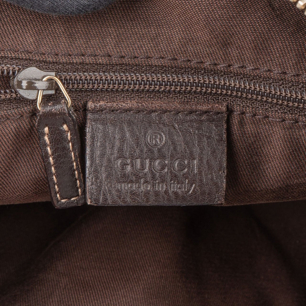 Gucci Gucci Monogram Abbey D-Ring Hobo Shoulder Bag Bruin