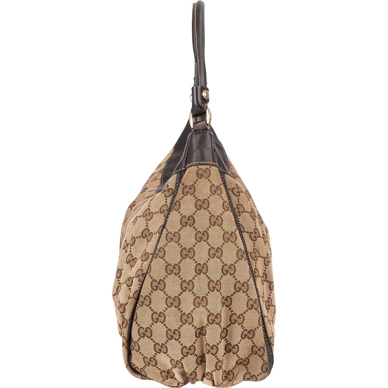 Gucci Gucci Monogram Abbey D-Ring Hobo Shoulder Bag Bruin