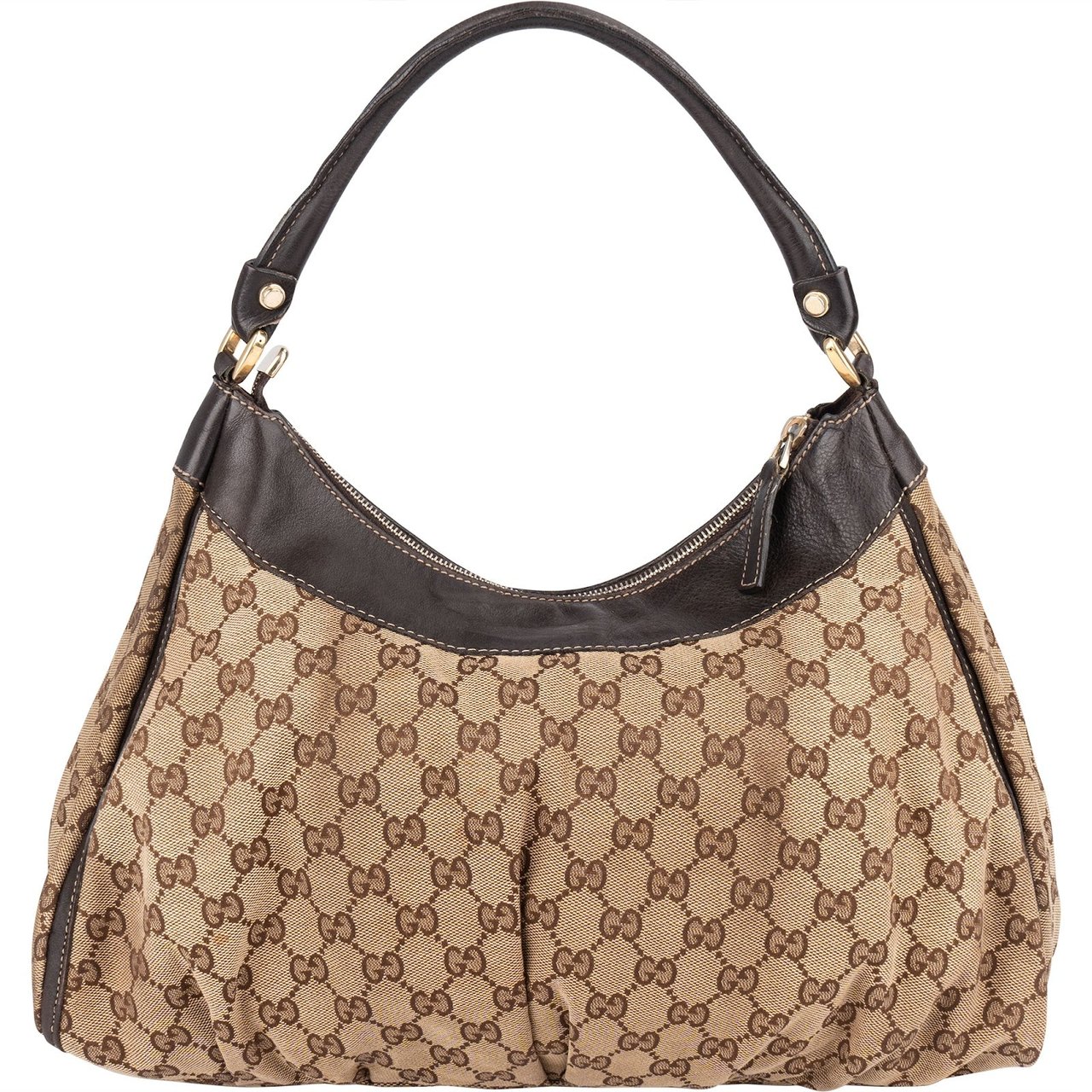 Gucci Gucci Monogram Abbey D-Ring Hobo Shoulder Bag Bruin