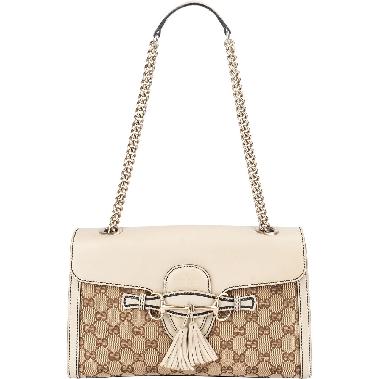 Gucci Gucci Monogram GG Emily Chain Shoulder Bag Beige