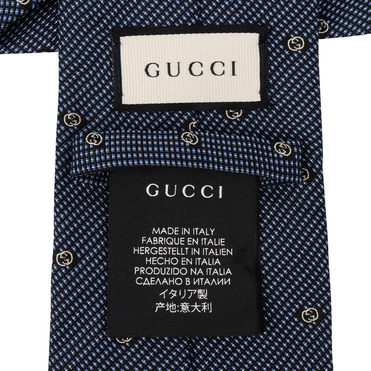 Gucci Gucci Monogram GG Pattern Silk Tie Blauw