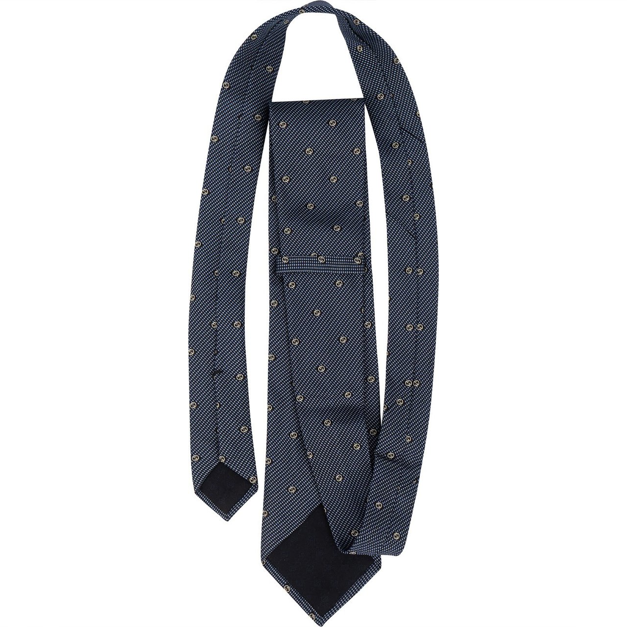 Gucci Gucci Monogram GG Pattern Silk Tie Blauw