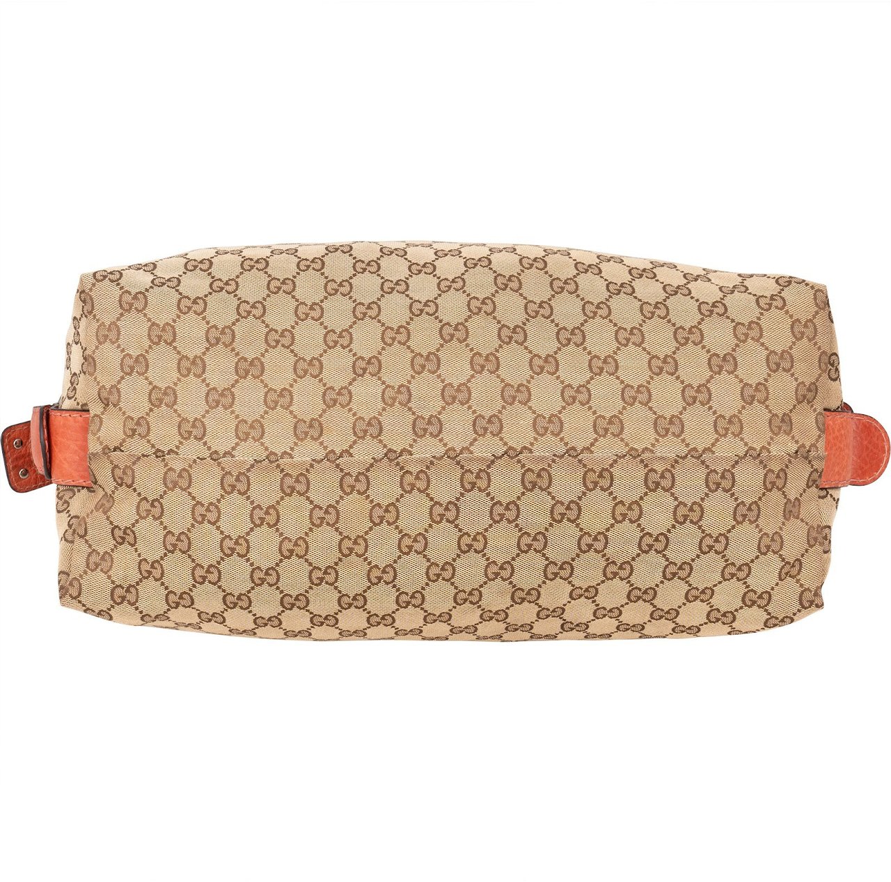 Gucci Gucci Monogram GG Bamboo and Leather Handle Satchel Shoulder Bag Beige