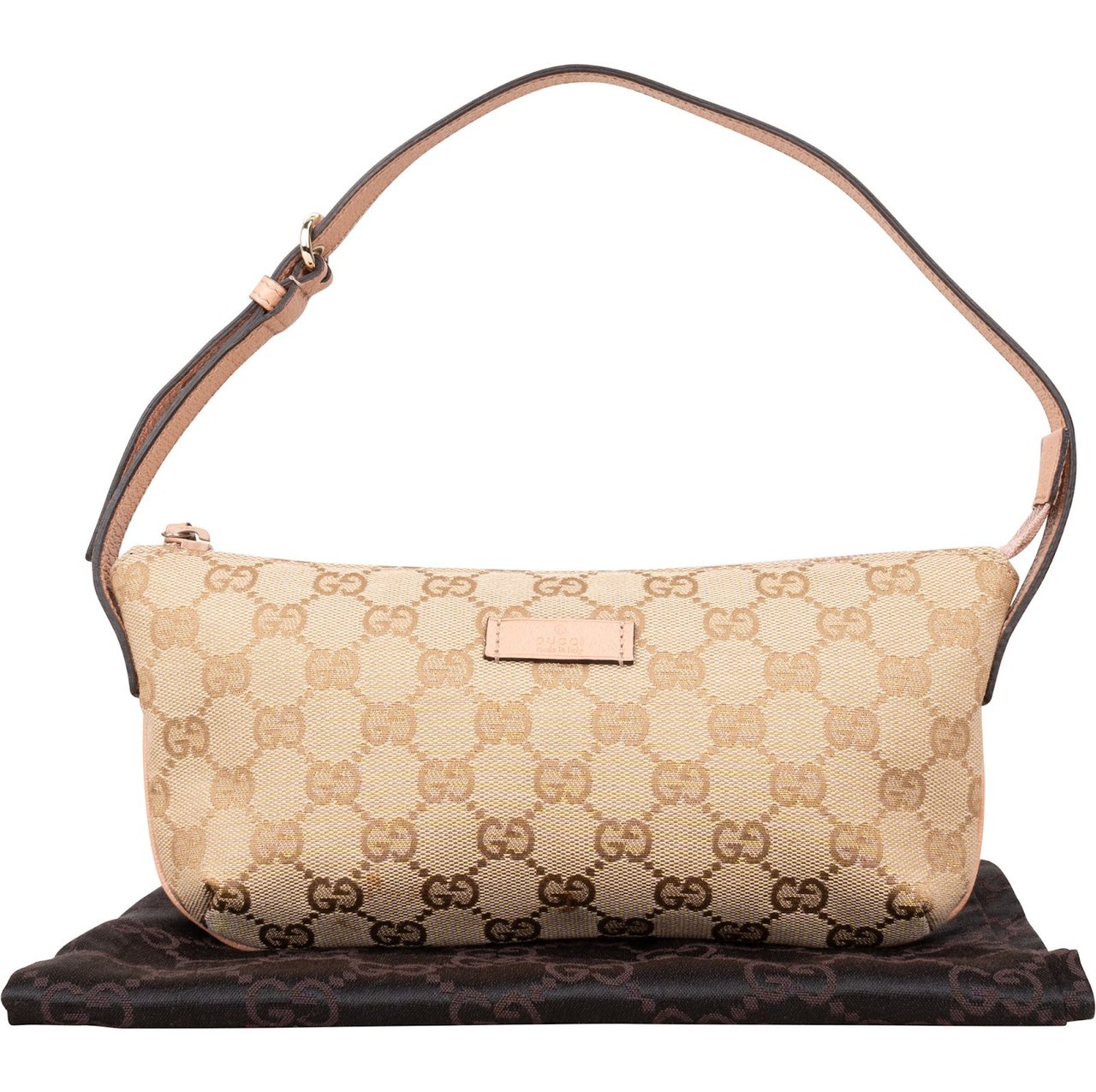 Gucci Gucci Monogram GG Boat Pochette Handbag Beige