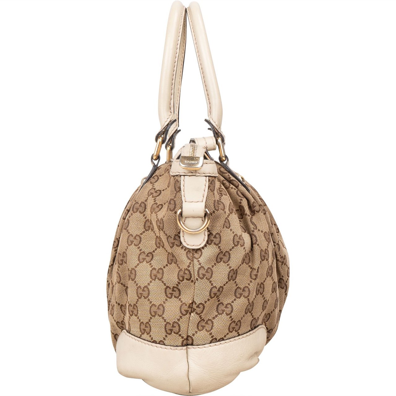 Gucci Gucci Monogram GG Sukey Satchel Handbag Beige