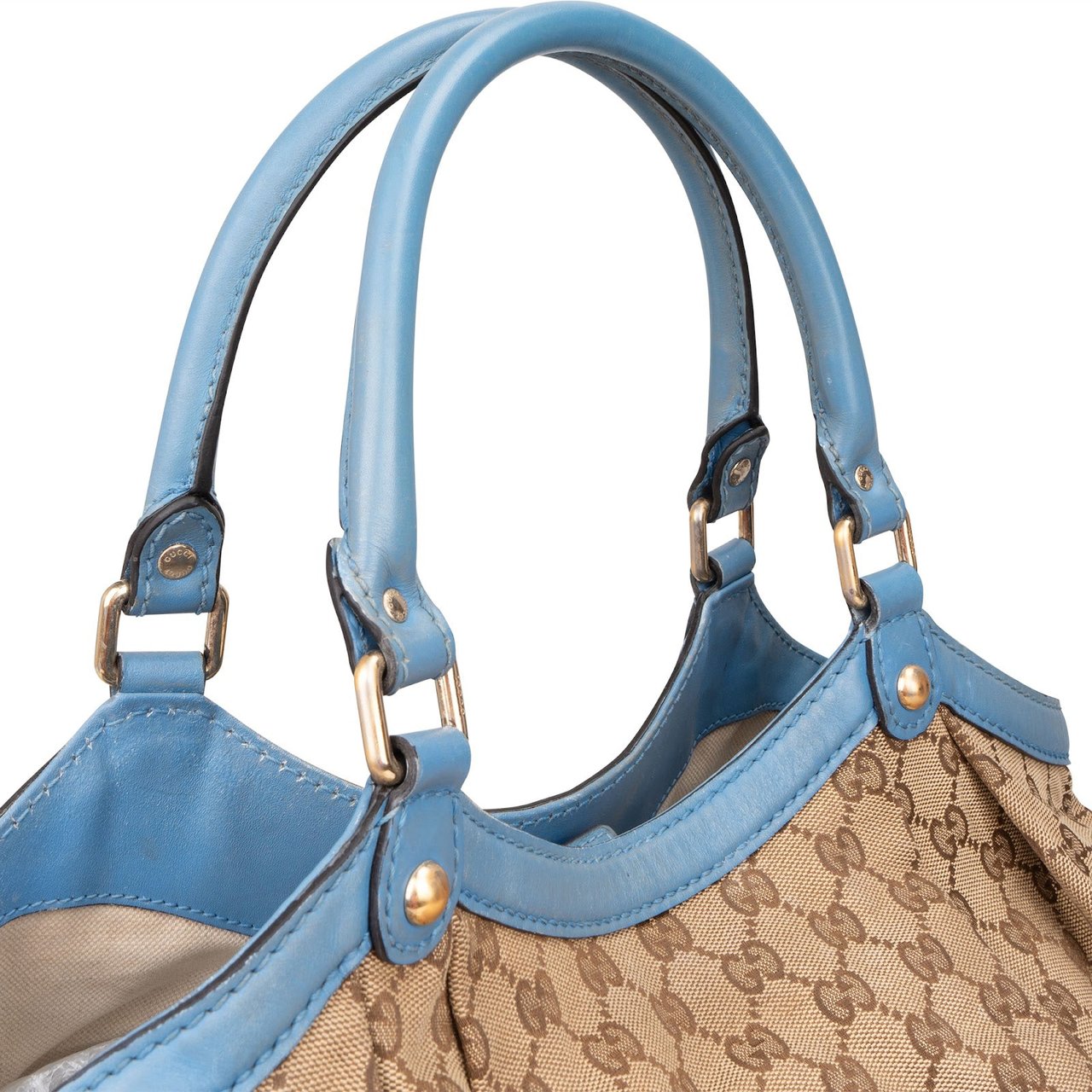 Gucci Gucci Monogram GG Sukey Handbag Beige