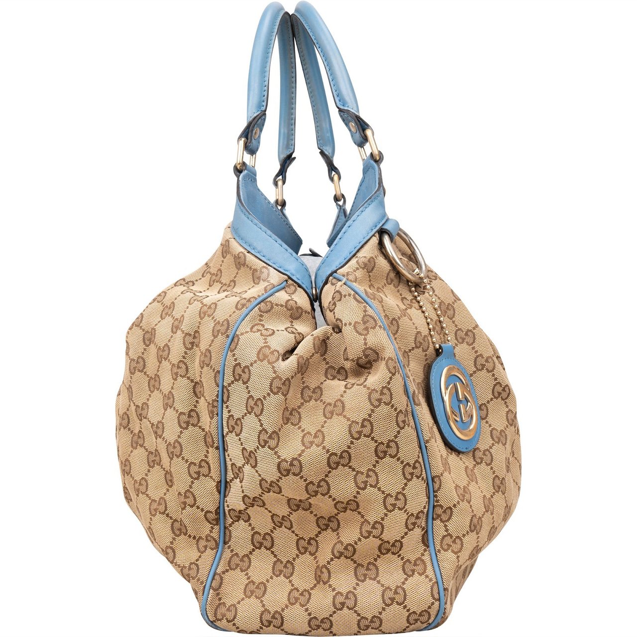 Gucci Gucci Monogram GG Sukey Handbag Beige