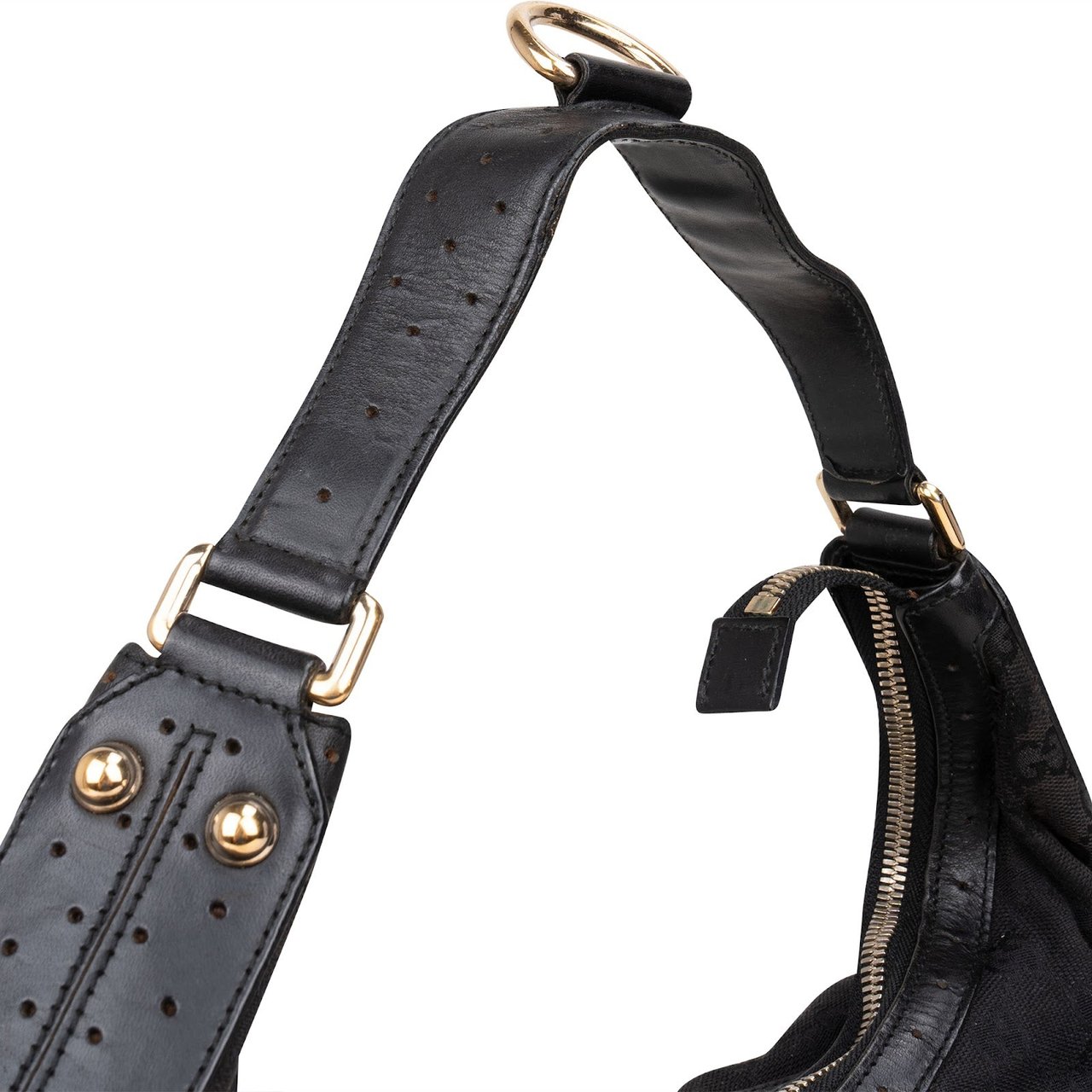 Gucci Monogram GG Hobo Shoulder Bag Zwart