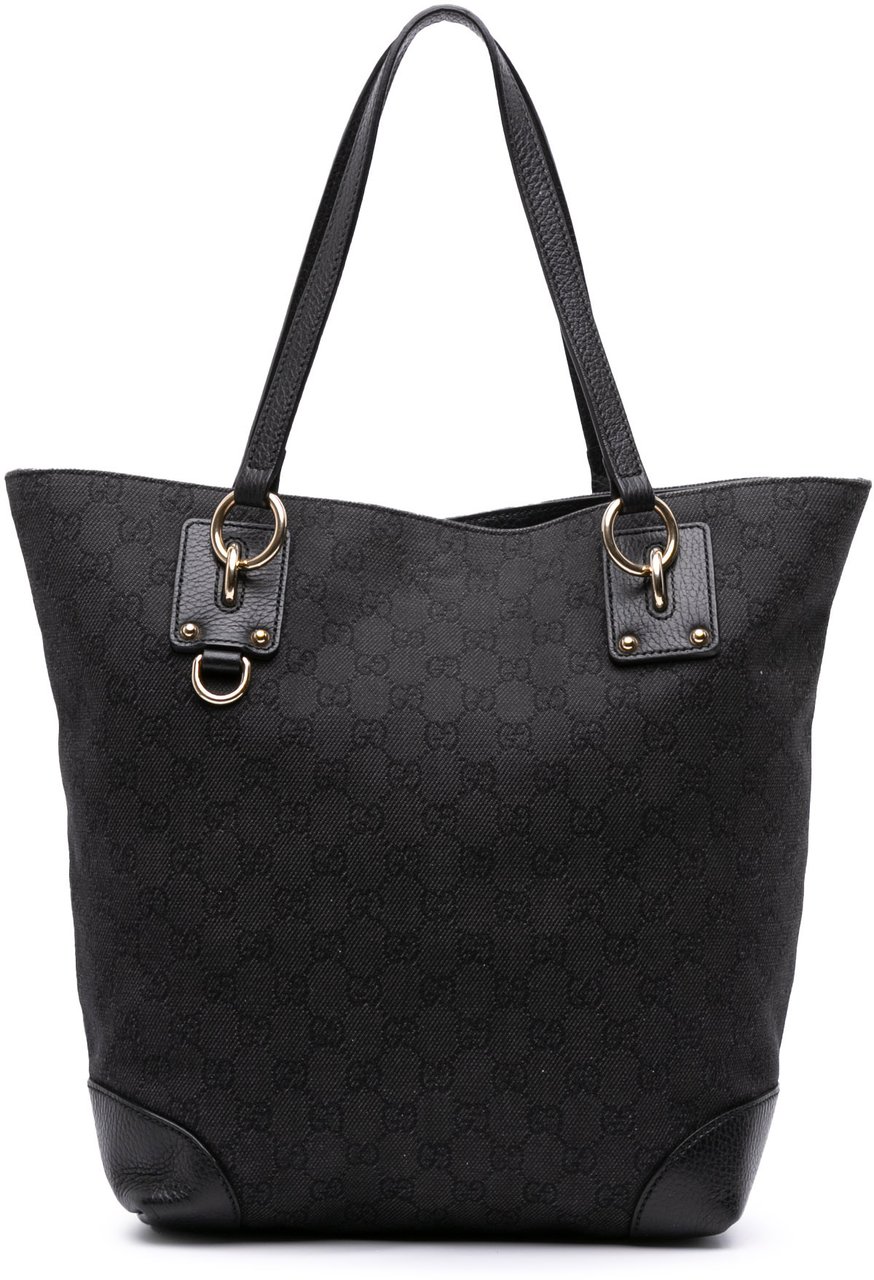 Gucci Medium GG Denim Charm Tote Grijs