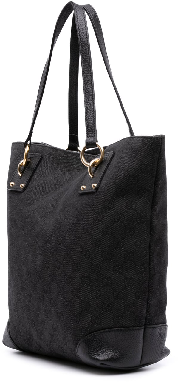 Gucci Medium GG Denim Charm Tote Grijs