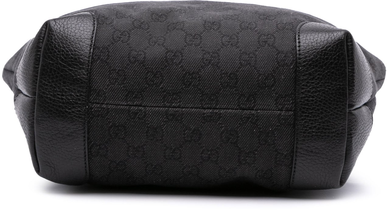 Gucci Medium GG Denim Charm Tote Grijs