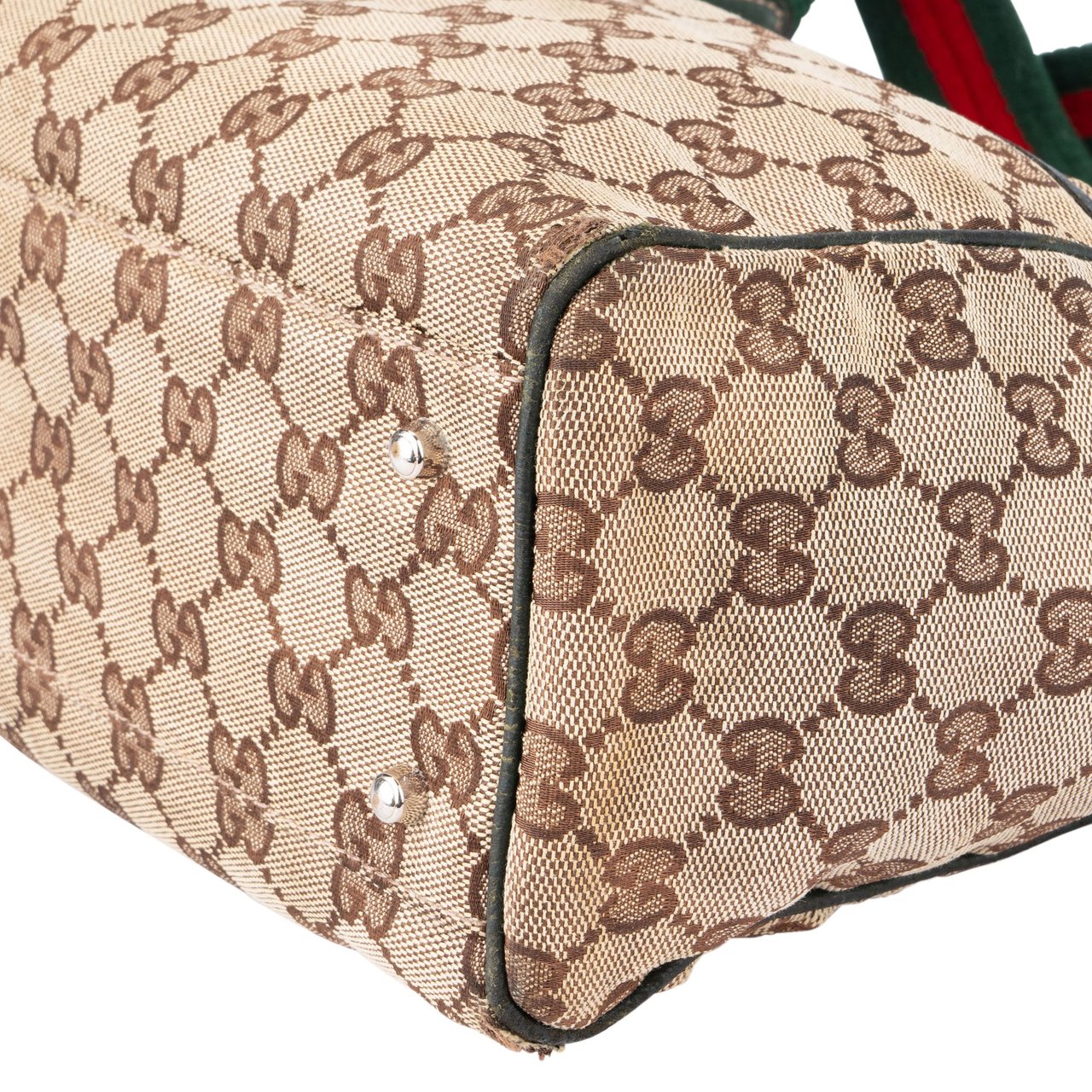 Gucci Gucci GG Monogram Stripes Handbag Bruin