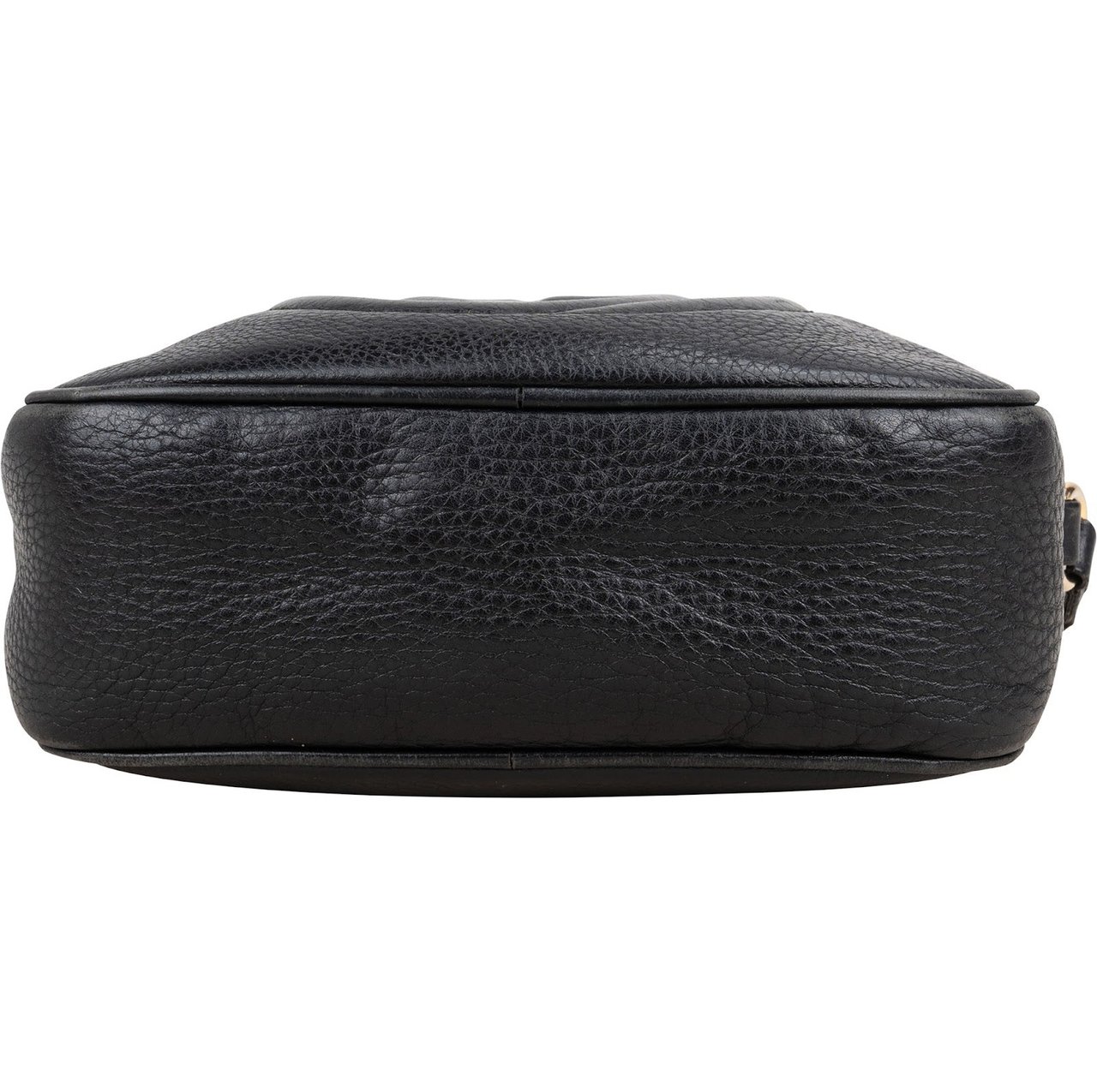 Gucci Gucci Black Leather Soho GG Crossbody Bag Zwart