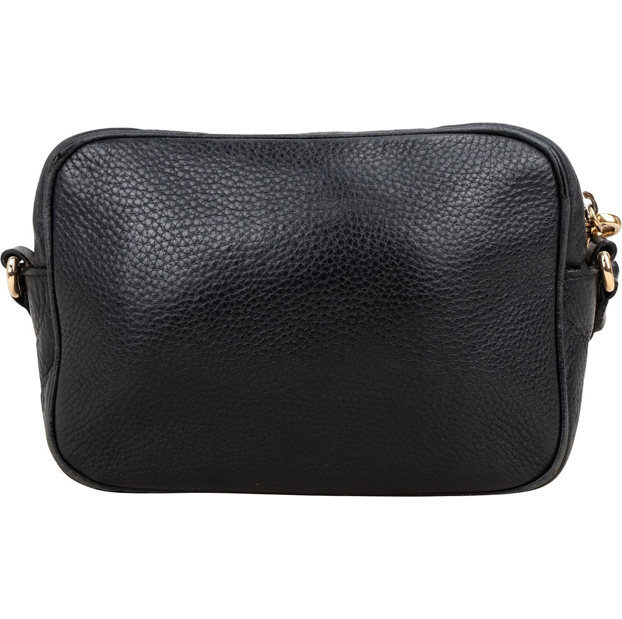 Gucci Gucci Black Leather Soho GG Crossbody Bag Zwart