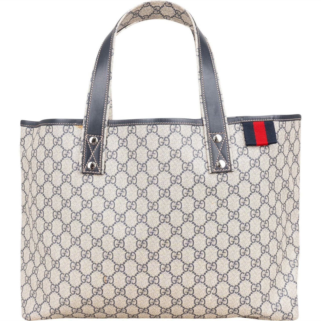 Gucci Gucci Supreme Monogram GG Plus Canvas Web Tote Handbag Divers