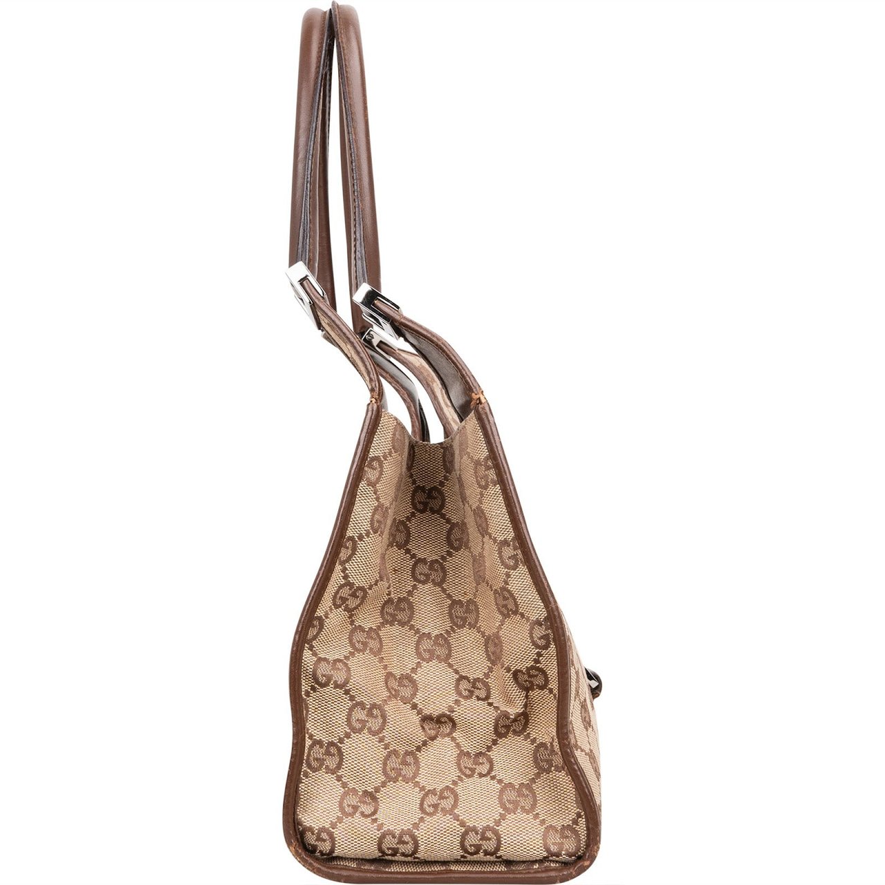 Gucci Gucci Monogram GG Canvas Jackie Shoulder Bag Beige